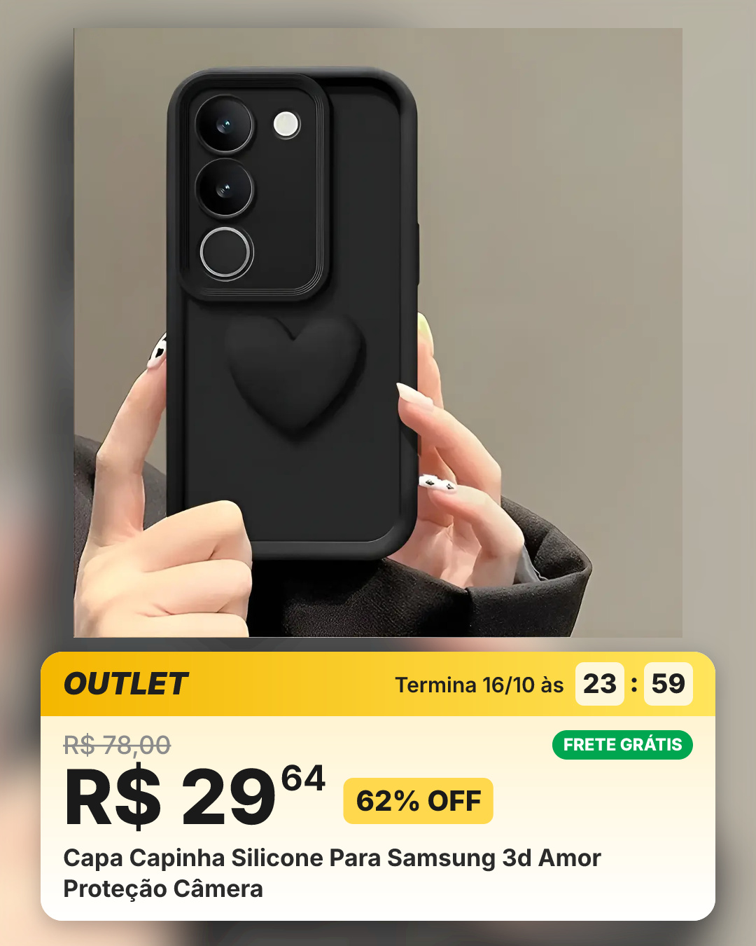 Capa Capinha Silicone Para Samsung 3d Amor Proteção Câmera