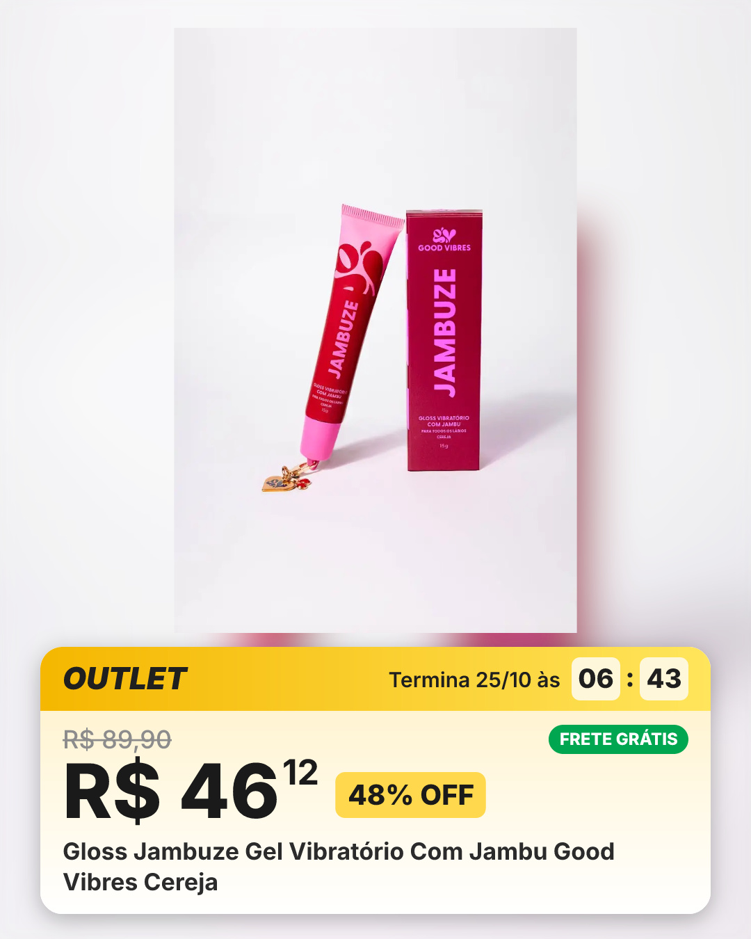 Gloss Jambuze Gel Vibratório Com Jambu Good Vibres Cereja