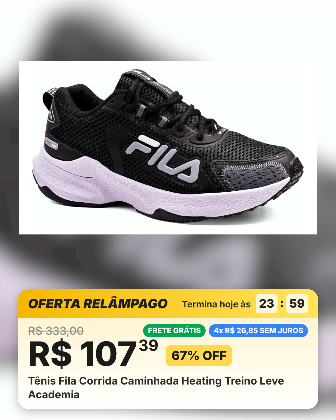 Tênis Fila Corrida Caminhada Heating Treino Leve Academia