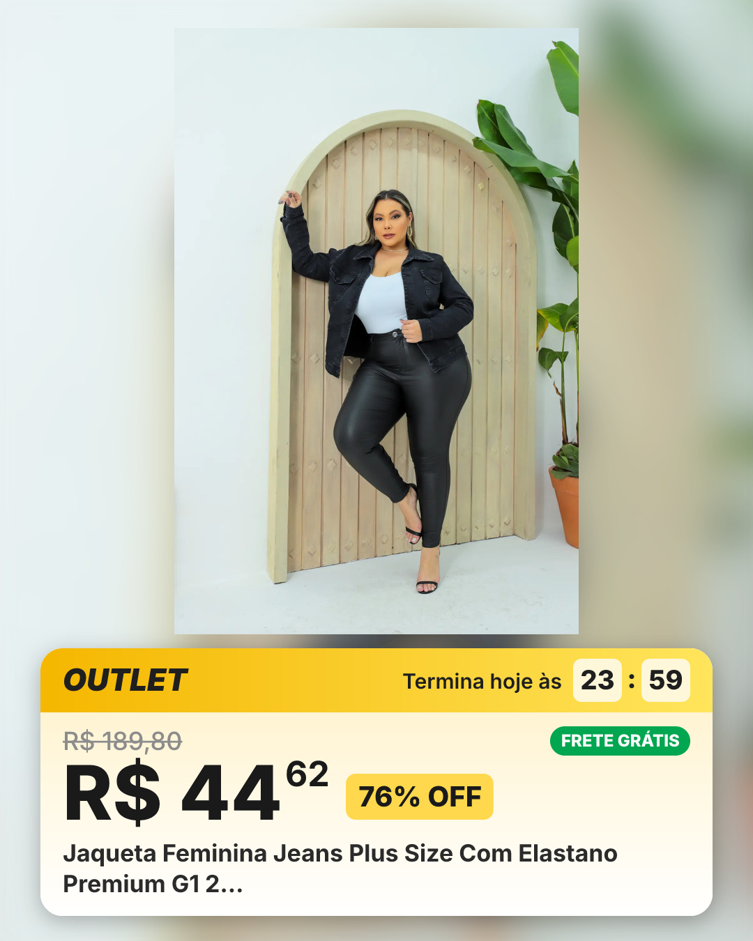 Jaqueta Feminina Jeans Plus Size Com Elastano Premium G1 2…