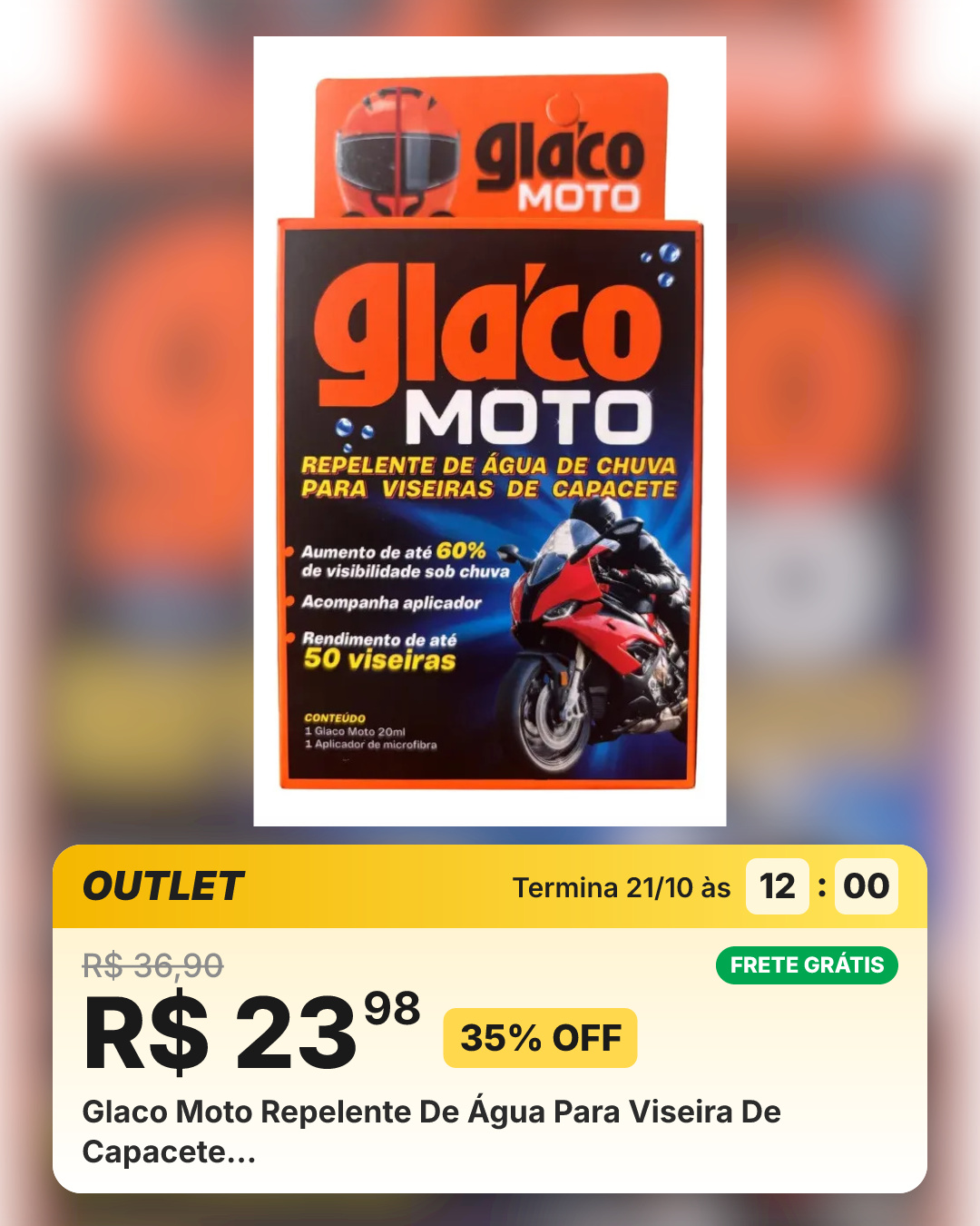 Glaco Moto Repelente De Água Para Viseira De Capacete…