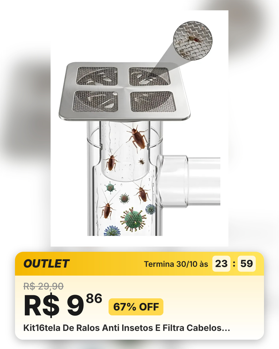 Kit16tela De Ralos Anti Insetos E Filtra Cabelos…