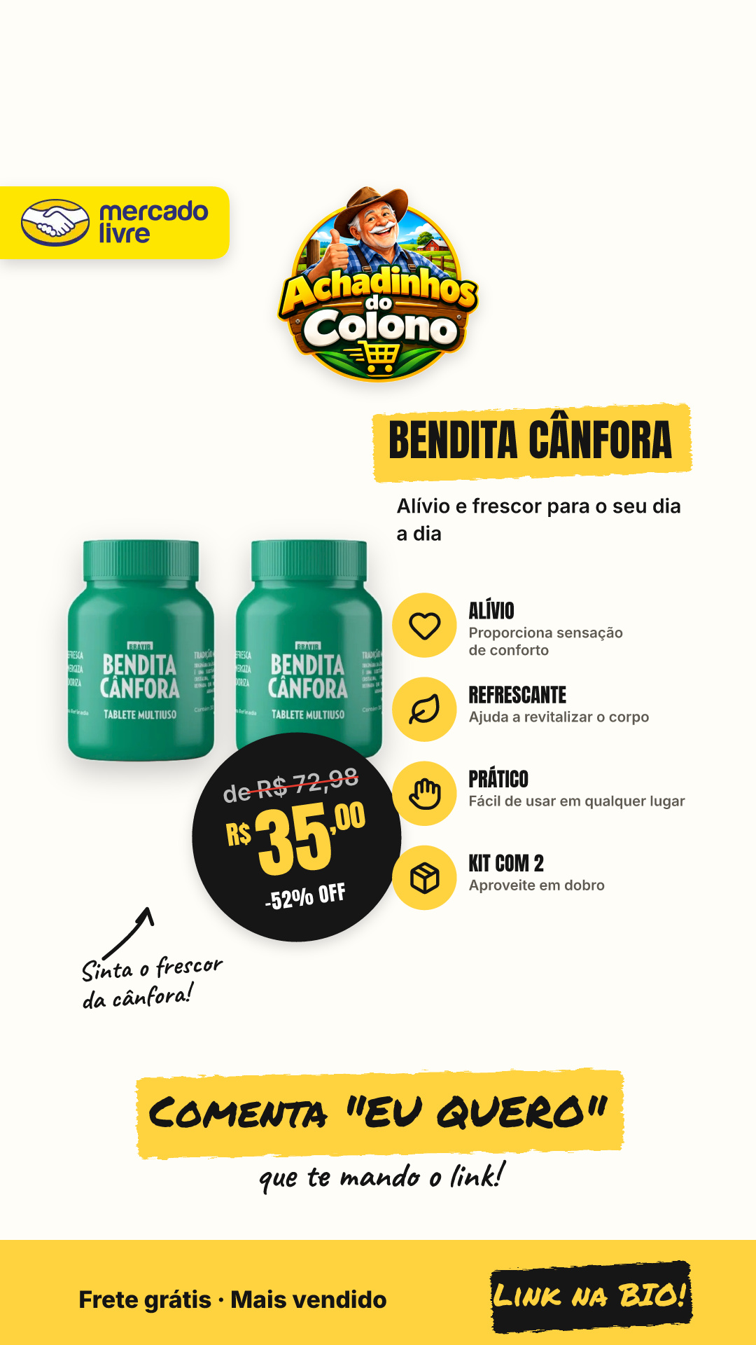 Bendita Cânfora Pote Com 30 Kit Com 2