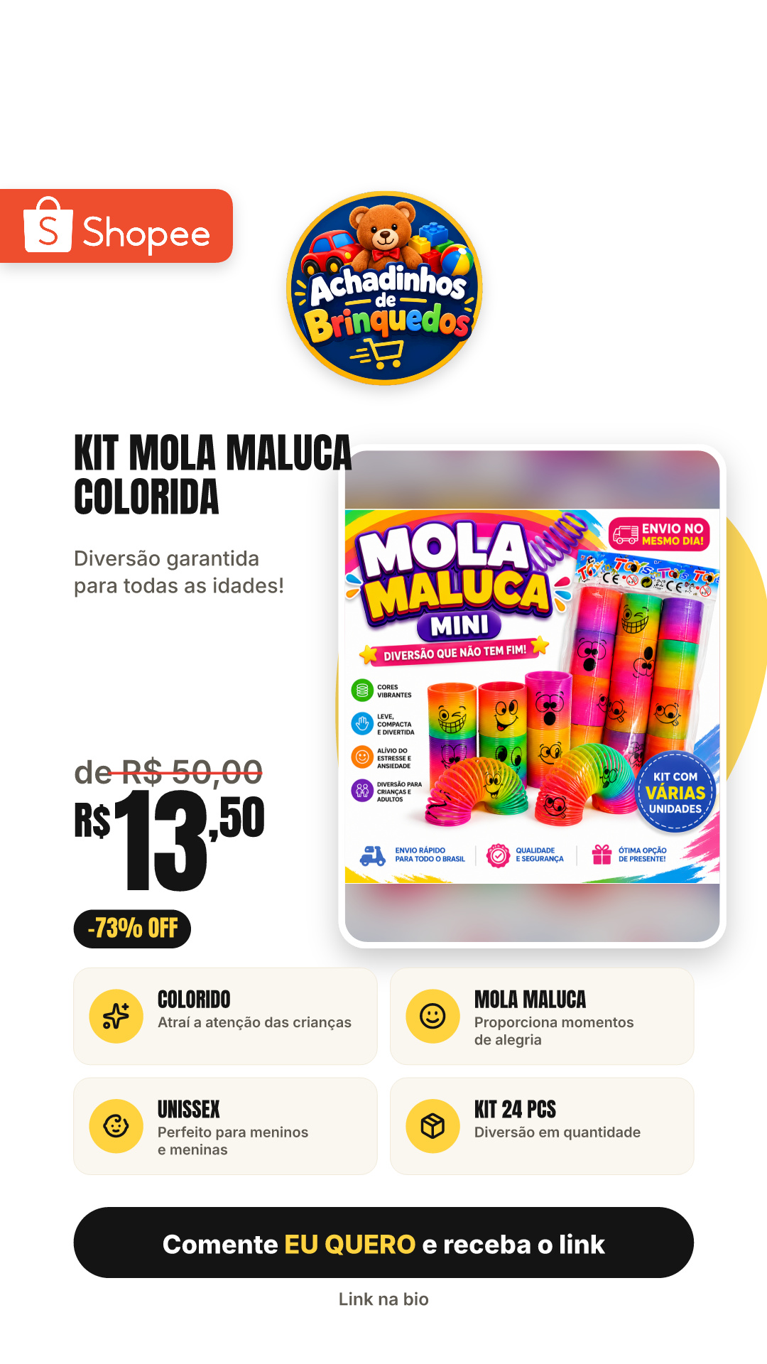 KIT6/12/24PCSMini brinquedo colorido de mola maluca barato de plástico para meninos e meninas