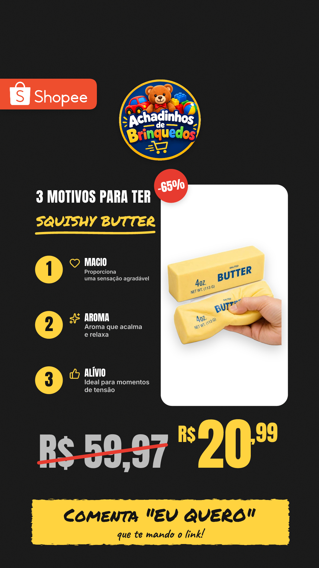 Squishy Butter Barra De Manteiga Super Macio de Apertar com Aroma de Manteiga para Alívio do Estresse
