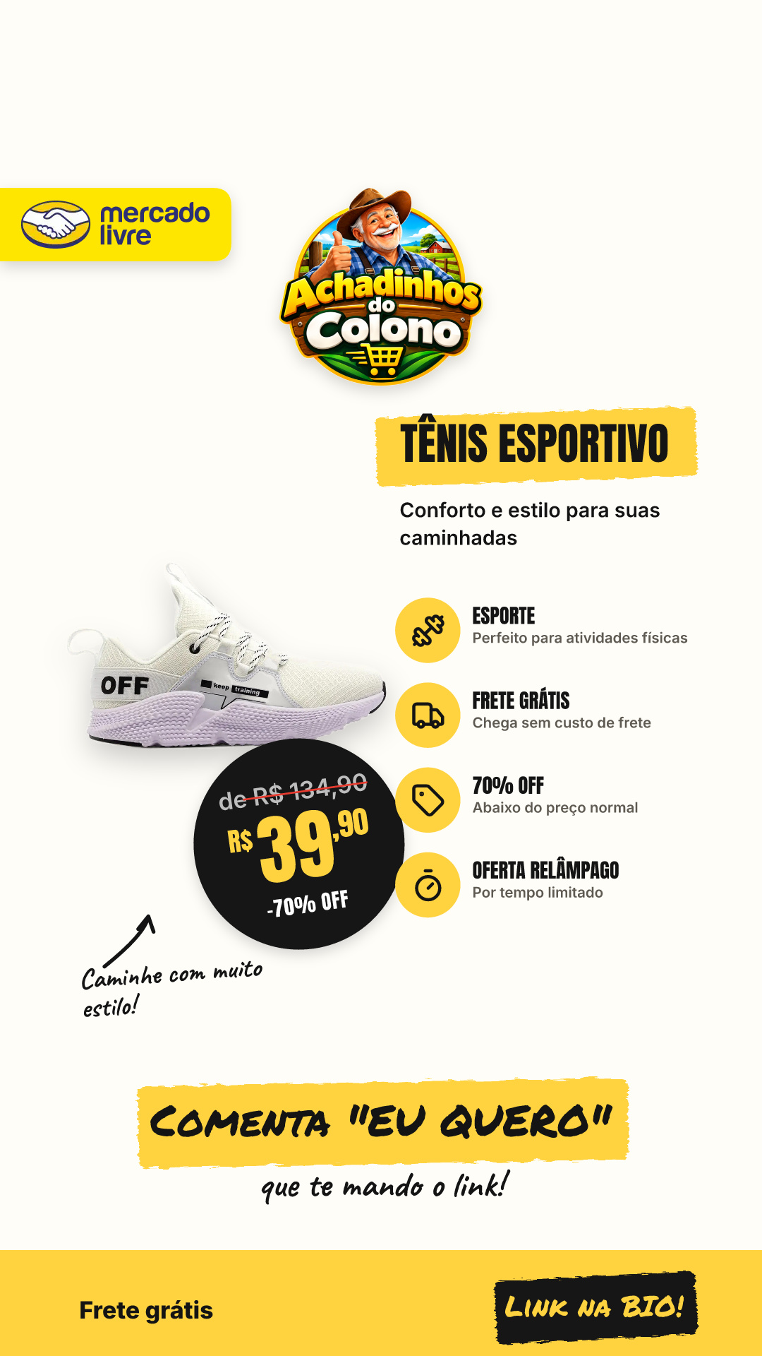 Tênis Esportivo Rekoba Keep Trainning Caminhada Queimão