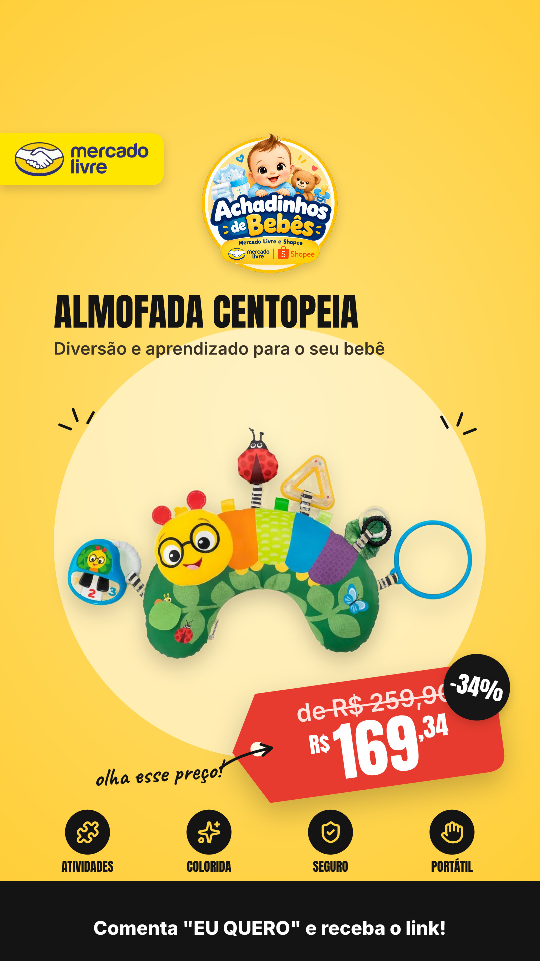 Almofada De Atividades - Baby Einstein, Centopeia
