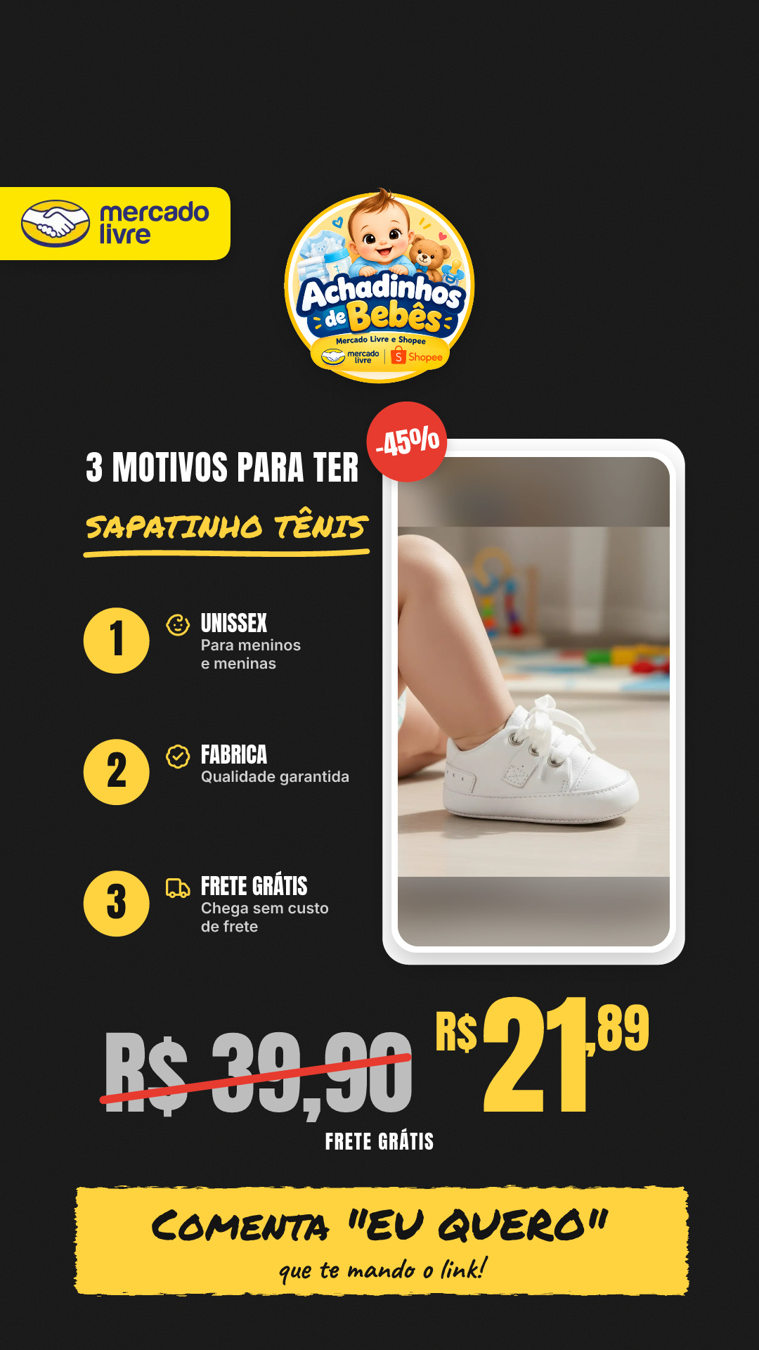 Sapatinho Tênis Bebê Mania Batizado Direto Da Fabrica…