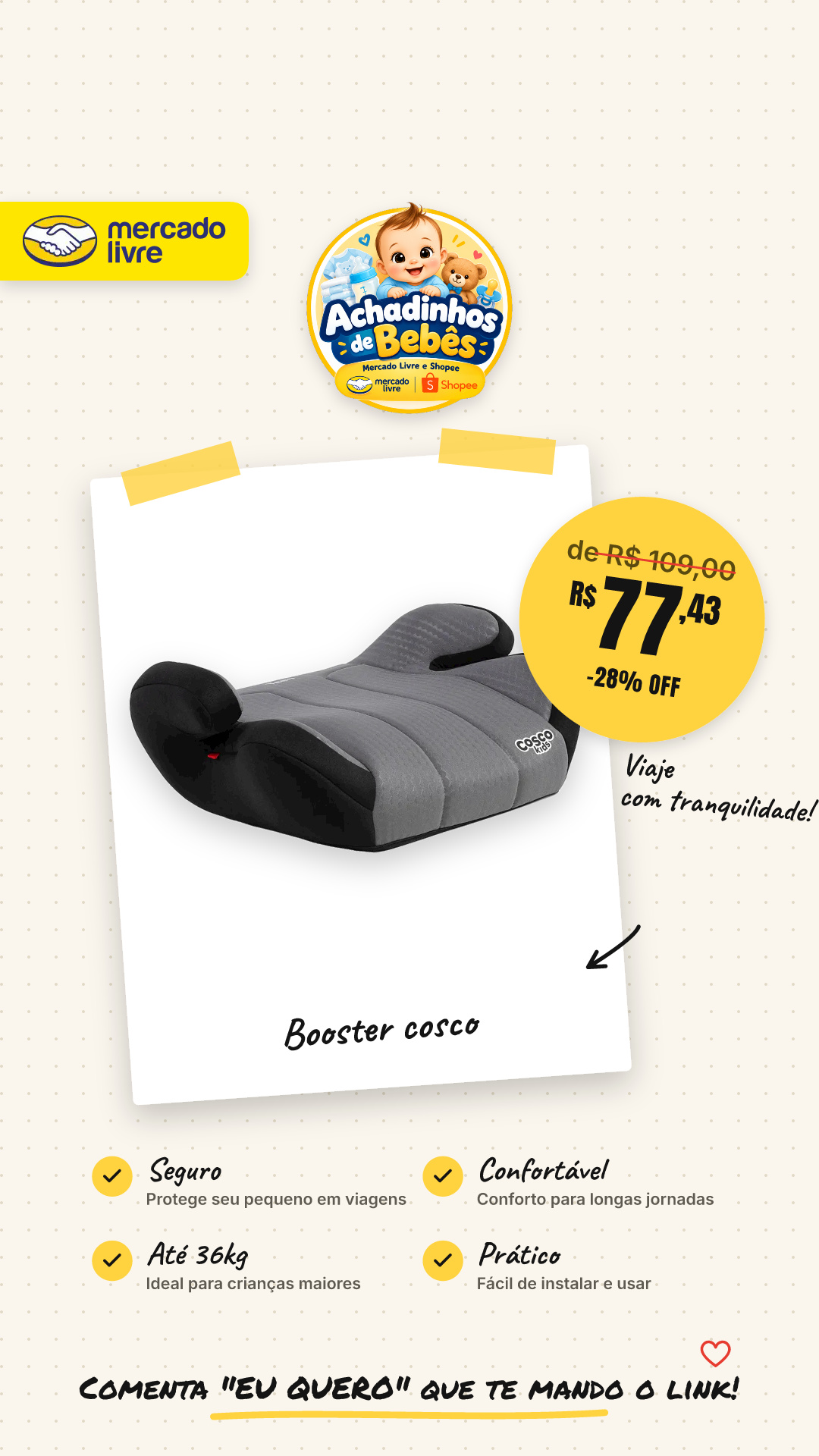 Booster Cosco Kids, Teen, Até 36kg, Cinza Geométrico