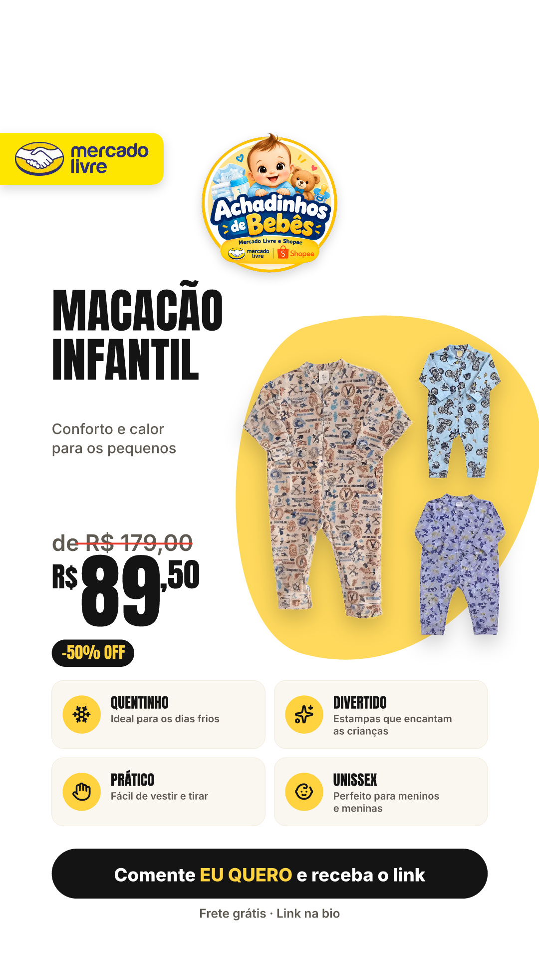Kit 3 Macacão Infantil Pijama De Soft De Frio Inverno