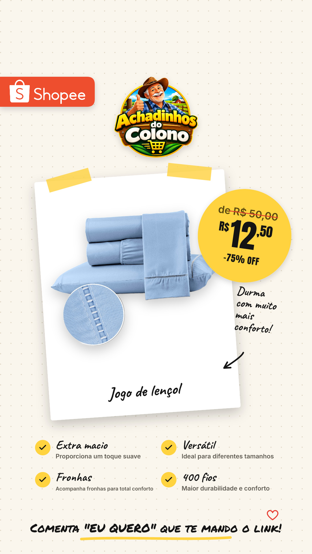 Jogo de Lençol 400 Fios Extra Macio c/ Fronhas Ponto Palito Berço Solteiro Casal Queen King 02 e 03 Peças
