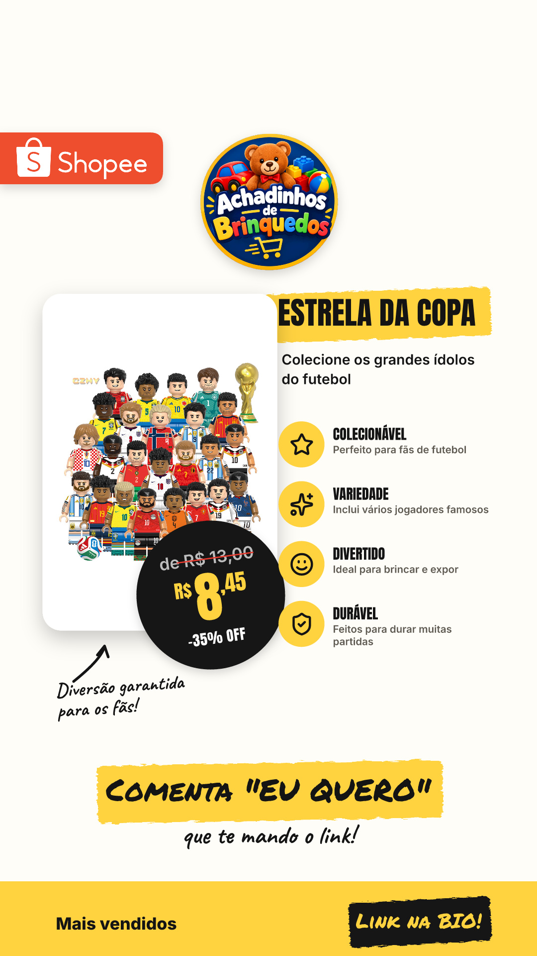 Estrela Da Copa Do Mundo Messi Mo Salah Yamal Rodri Bellingham Haaland Lautaro Alvarez Bloco Bonecos De Brinquedo