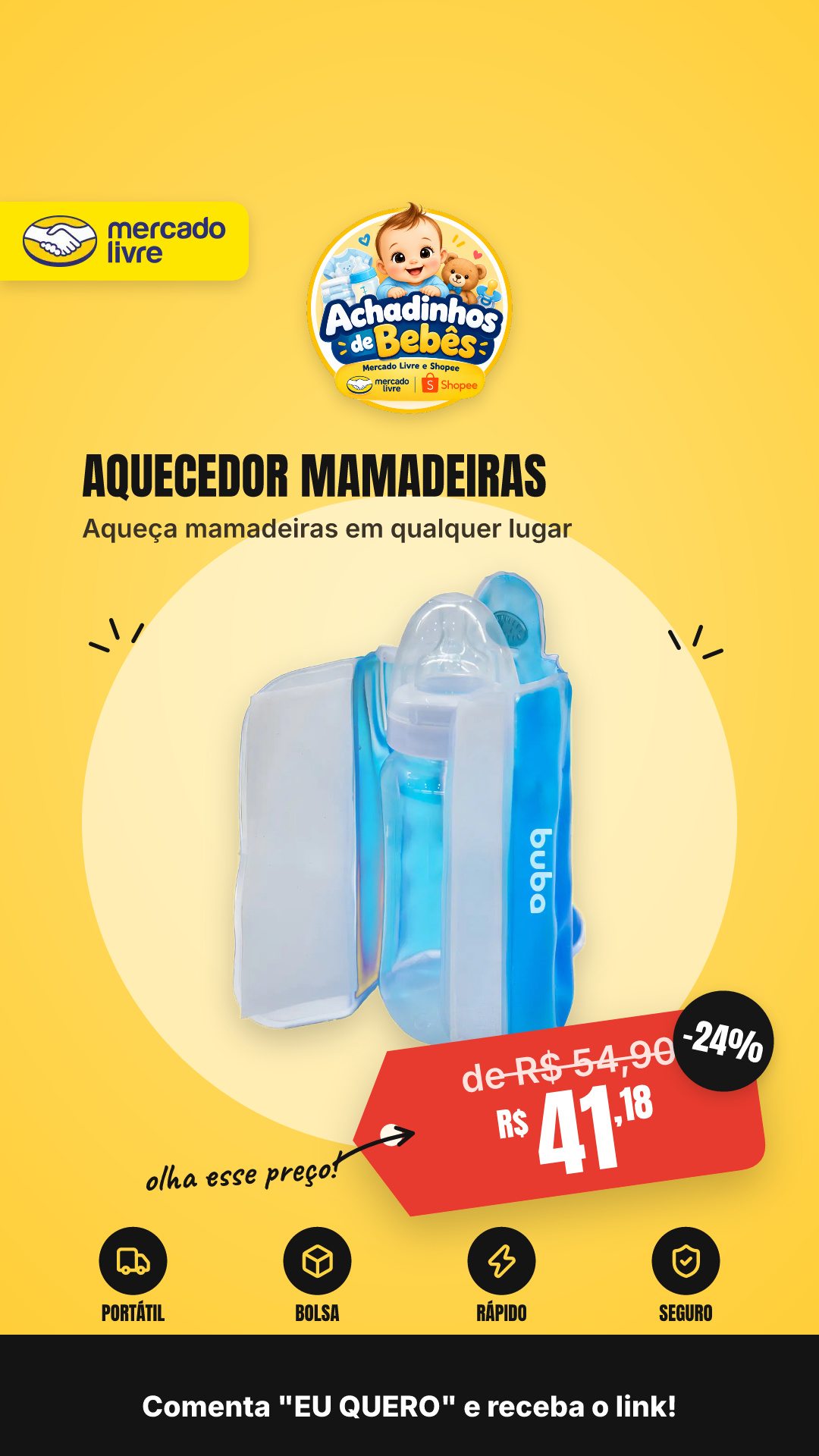 Aquecedor De Mamadeiras Portátil Com Bolsa 14516 - Buba