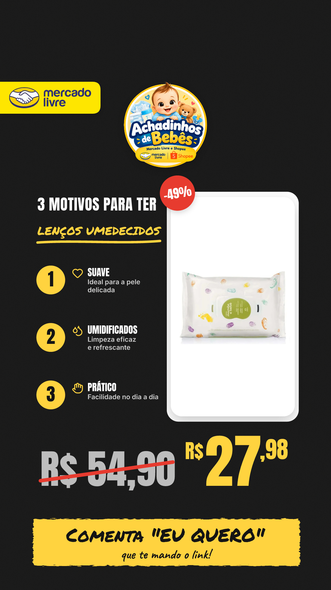 Lenços Umedecidos Mamãe E Bebê 50un - Natura