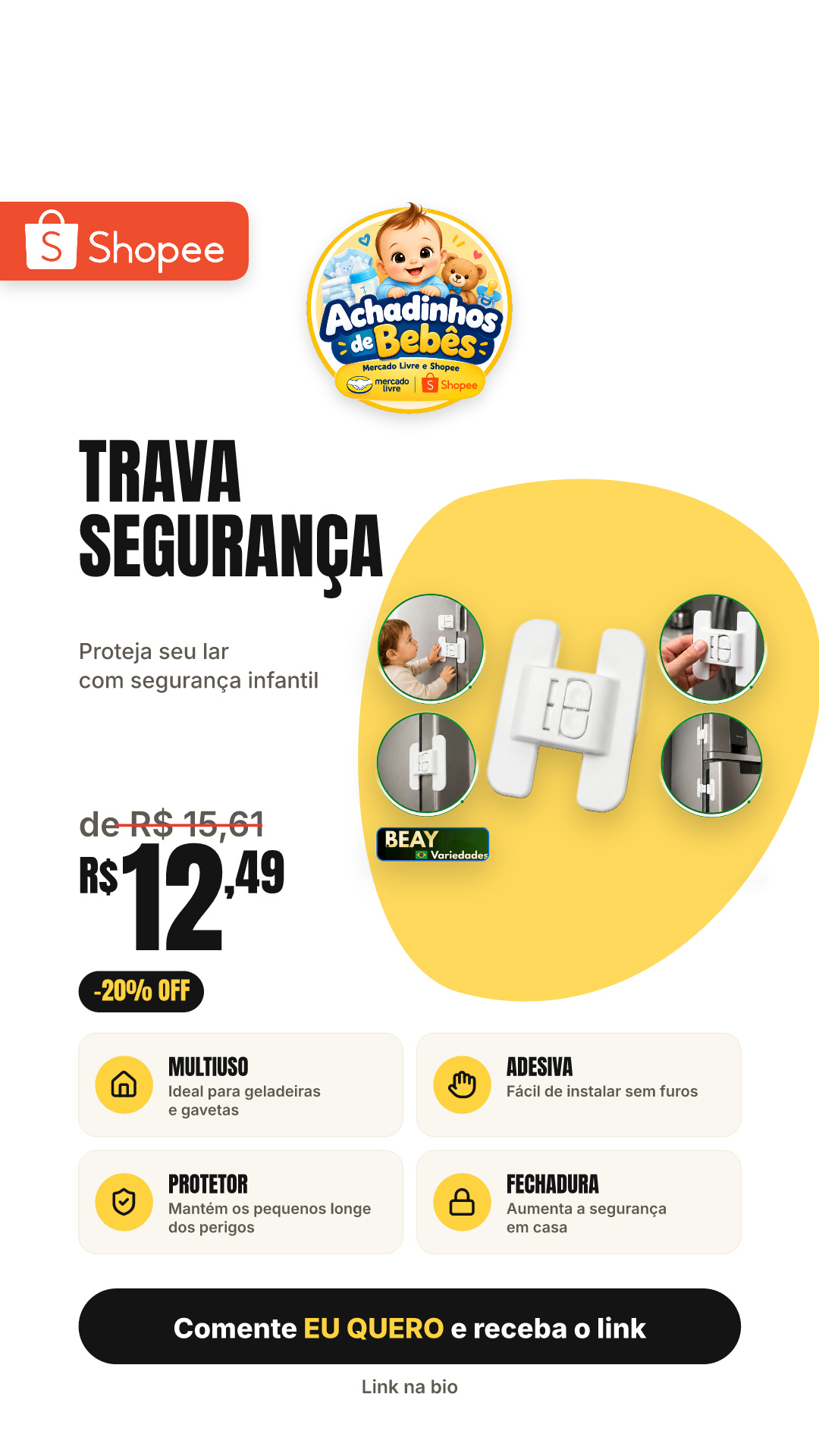 1-4 Trava de Segurança De Geladeira Gavetas Multiuso Adesiva Protetor Fechadura Infantil Armário
