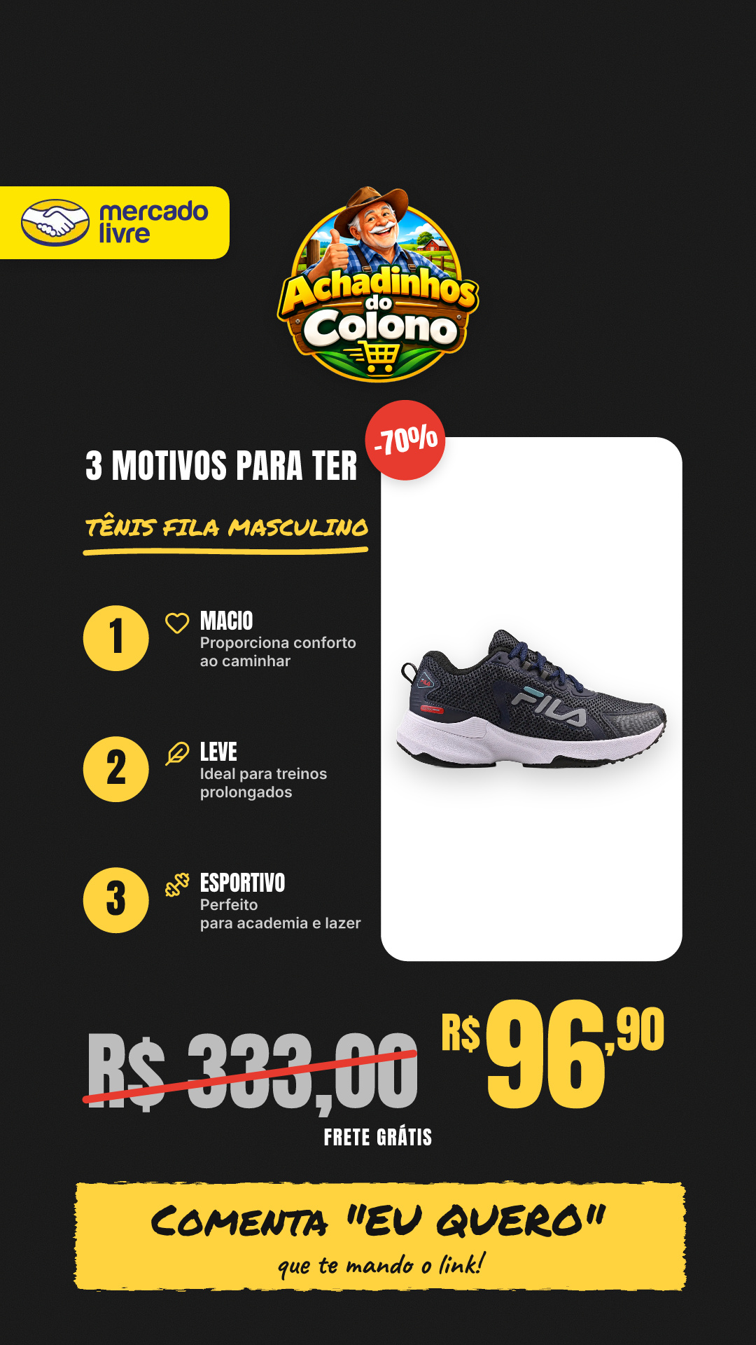 Tênis Fila Masculino Academia Lançamento Macio Leve Esportiv Marinho Preto Animal Print 42 Br