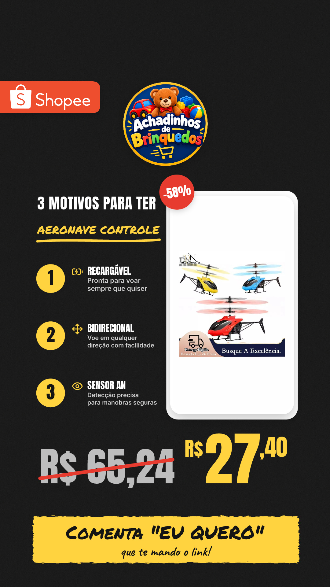 Aeronave De Controle Remoto Recarregável Com Detecção De Helicóptero Bidirecional Pendurado Interno Brinquedos sensor an
