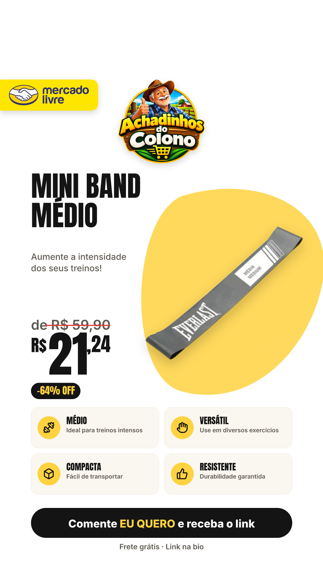 Everlast Mini Band Médio - Everlast Cinza-escuro