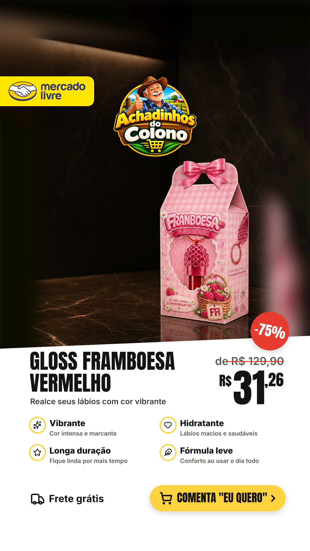 Gloss Franboesa By Franciny Ehlke Vermelho