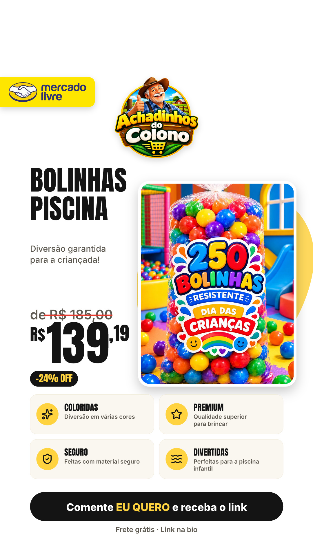 Pacote 250 Bolinhas Para Piscina Infantil Coloridas Premium Coloridas